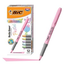 BIC 브라이트 라이너 하이라이터 세트 파스텔 12개입