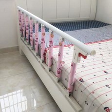 침대 안전바 노인 낙상예방 접을 수 있는 아기침대 아기BB방탈침대 울타리 성인노인침대 침대변 난간, 01 94CM롱+5CM하이탑+블루입기둥커버, 01 1