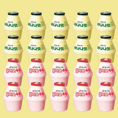 바나나우유 딸기우유 빙그레 240ml 20개 (딸기맛10팩+바나나맛10팩), 240g
