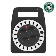러그박스 20M 캠핑릴선 블랙 1.0SQ 코드릴 케이블릴 전기릴 콘센트 야외 여행 촬영장 안전 과부하 자동 차단 스위치 연결 사고 예방 황동 접지 전도율 플러그 전선 슬림 줄감개, 러그 20M 캠핑릴선 블랙 1.0SQ 코드릴, 1개
