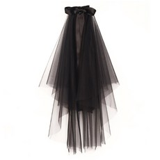 낭만적 인 웨딩 신부 베일 Bow Knot Bride Veil Short Tulle Veil 웨딩 헤어 액세서리 신부 들러리