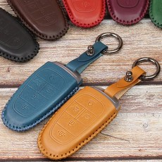 KUSAC 소가죽 스마트키 케이스 투싼 NX4 그랜져 쏘나타 산타페 넥쏘 4버튼 5버튼 7버튼, 브라운