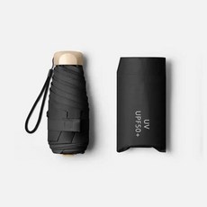 양산 미니 우산 포켓 비 비닐 접이식 UV 자외선 차단 쉐이드 파라솔 캡슐, [02] 양산 1pc black