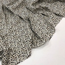 원단 비비페브릭 빈티지 레트로 가을 호피무늬 150대폭 40수 천, 아이보리
