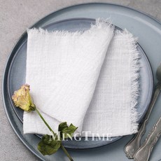 테이블냅킨 뽑아쓰는 파티 식당 24pcs 32cm x 레트로 스타일 목화 거즈 천 냅킨 재사용 가능한 차 타월에 적합 크리스마스 빈티지 웨딩 장식, White