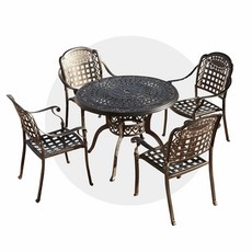 야외 정원 펜션 카페 주물 테이블 의자 4인세트 원형A