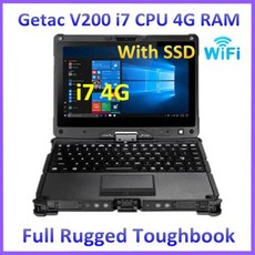 2021 중고 노트북 컴퓨터 Getac V200 i7 CPU 4G RAM 터치 스크린 태블릿 PC 펜 포함 자동차 수리 소프트웨어 진단 도구, 2)i7 4g 256 ssd