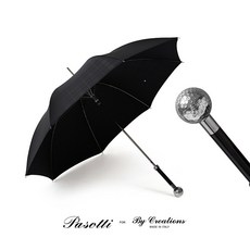 Pasotti for By Creations 남녀 공용 클래식 체크 무늬 우산 반자동 맑 은 우산 검정 95cm