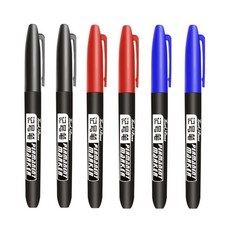 6개/대 영구 마커 펜 파인 포인트 방수 잉크 얇은 펜촉 블랙 블루 레드 1.5mm 컬러, [01] 6Pcs Mix Color Set A, 01 6Pcs Mix Color Set A
