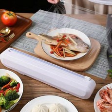 랩 플라스틱 집착 필름 디스펜서 식품 랩 커터 호일 스토리지 홀더 홈 주방 도구 액세서리, 1개