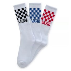 반스 VANS 양말 클래식 체크 크루 3개세트 White VN000F0WWHT