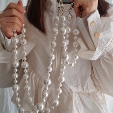 언발진주 핸드폰스트랩 크로스줄 손잡이 악세사리, 크로스형, 1개