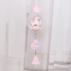 도어벨 귀여운 일식 풍경 벽걸이장식품 방울, T20-파인애플 유니콘 풍경-핑크