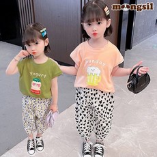 몽실이 쿨팬츠 여아반팔상하복