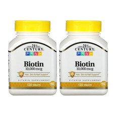 21세기 센트리 21st Century 비오틴 10000mcg 120정 X 2통, 2개