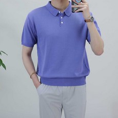 로코비전 매드 단추 카라 반팔 니트 오버핏 여름 티셔츠 남자 에어컨 스웨터