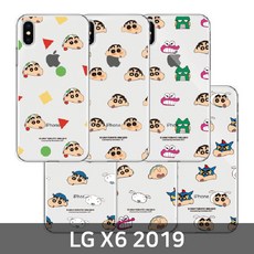 149 엠모먼트 / LG X6 2019 짱구 얼굴 패턴 투명젤리케이스 X625 짱구케이스 전기종대응 캐릭터케이스 BAR형