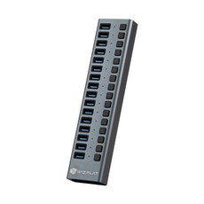 위즈플랫 WIZ-H160S 16포트 유전원 USB허브 USB3.2 Gen2 96W 충전 전원개별스위치