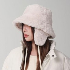 [귀마개 탈부착] 누아르디스 페이크퍼 벙거지 모자 겨울 방한 버킷햇