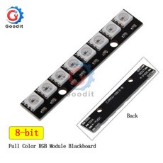 Arduino용 LED 스트립 드라이버 보드 내장 풀 컬러 구동 개발 보드 8 비트 채널 WS2812 5050 RGB 8 LED 조명, 1개, 2) Black