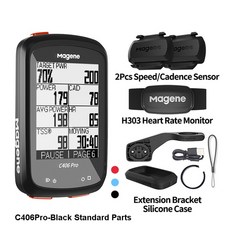 GPS 전자 자전거 속도계 Magene-GPS 자전거 컴퓨터 C406 무선 속도계 주행 거리계 LCD 디스플레이 방수, 19 C406Pro H303 2xS3, 1개