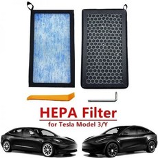 자동차에어필터 테슬라 모델 3 Y용 여과 활성탄 필터 HEPA 에어 컨디셔너 교체 키트 신제품, HEPA N95, 1개