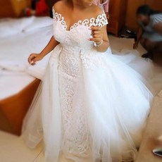 셀프웨딩드레스구입 2 In 1 인어 레이스 웨딩 드레스 2020 Vestido de 목