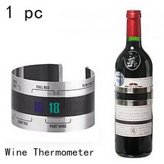 1/10pcs 알루미늄 호 일 와인 Pourer 디스크 플렉시블 Drip 중지 쏟아져 Spouts 실버 바 도구, 한개옵션1, [02] Wine Thermometer, 1개