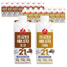 서울우유 프로틴 에너지 초코9개+커피9개, 18개, 250ml
