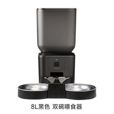 퍼피피 사료 자동 급식기 카메라장착(4L 8L), 8L 더블볼 카메라 블랙, 1개