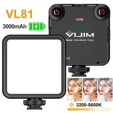 VIJIM VL81 LED 비디오 라이트 카메라 라이트 콜드 슈 포함 미니 브이로그 필 3000mAh 패널 램프 사진 3200-5600K 850LM 6.5W