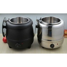 스프워머 뷔페 차핑디쉬 국통 육수 장국 죽 보온기, 10L 매트 블랙 + 스푼, 1개