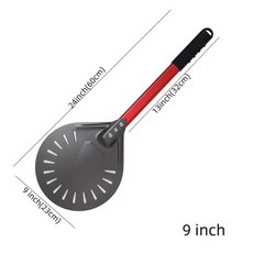 피자 패들 껍질 천공 짧은 핸들 셔블 붙지 않는 주방 터닝 오븐, 3. red 9inch 60cm, 1개