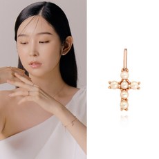 로이드 진주 십자가 비쥬참 10K Gold 펜던트 LPT20037T