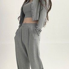 크롭가디건셋업