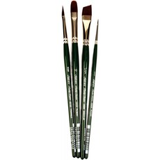 Silver Brush Limited RSS-2540S Ruby Satin 표현 페인팅 세트(Paintbrush) 라운드 사이즈 2/0 삼각 사이즈 SXM 필버트 사