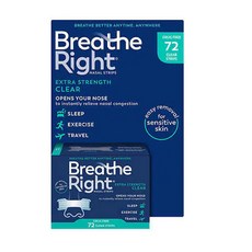 브리드라이트 코골이 코막힘 개선 밴드 72 매입(민감 피부용) Breathe Right Extra Strength Nasal Strips 72 Strips, 72개
