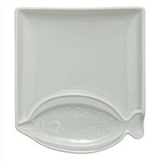HASAMI WARE 넙치 물고기 도자기접시 380g, 1개, 그레이