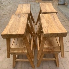 고재 고제 스툴 가구 원목의자 벤치 복고형 문짝 장부 교회의자, 원보의자41*22*50/cm
