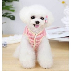 스트라이프 뽀글이 후리스 극세사 고양이 옷 강아지 옷 똑딱이 단추 수면조끼, L／핑크(PET2), L핑크(PET2), 1개