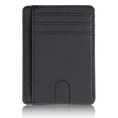 Ultra Slim RFID 차단 사례를위한 미니멀리스트 지갑 명함 커버 슈퍼 얇은 남자 가죽 은행 ID 신용 카드 홀드