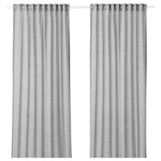 암막시트 IKEA HILJA 붉은 색의 리아 커튼 2폭 145X2 5메터, 타바스그레이, 145x250 cm