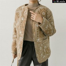 H스타일 OT 페이즐리패딩점퍼 겨울 자켓