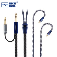 NiceHCK 듀얼 드래곤 8N OCC + 마이크로 합금 CVD 그래핀 플래그십 하이파이 이어폰 케이블 4.4mm 3.5 플러, 10 3.5mm MMCX, 1개