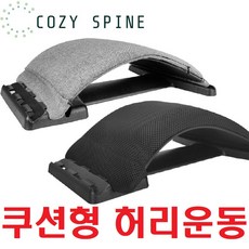 코지스파인 쿠션형 허리스트레칭기구 운동 일자허리 교정기 굽은등 허리운동 허리디스크 척추측만증 협착증 골반틀어짐, 블랙-매쉬소재