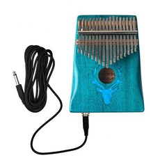 칼림바 악기 마호가니 투명 아크릴 칼림바 악기 17 키 일렉트릭 썸 세트 메이플 EQ, 블루 EQ 유형