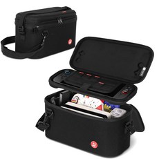 이이네 Switch 2용 2-in-1 분리형 종합 보관 가방 수납 파우치 EVA 소재 스위치2 휴대용 대용량 케이스, 1세트, 블랙, L1075