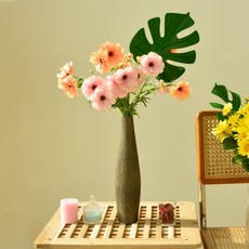 버터플라이 라넌큘러스 조화 꽃 부쉬 1p, 화이트