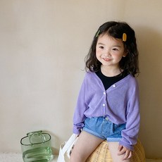 아동 여름 에어컨 여아 솔리드 경량 자외선 차단복 아이스 리넨 선드레스 카디건 코트