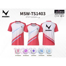 마제라 티셔츠 2024SS MSW-TS(M/W)1403 코랄 남여 배드민턴 경기복 티셔츠 오남스포츠